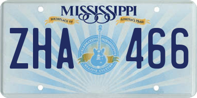 MS license plate ZHA466