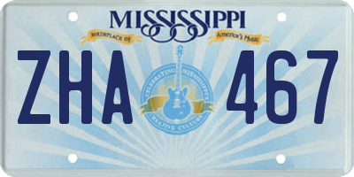 MS license plate ZHA467
