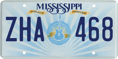 MS license plate ZHA468