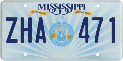MS license plate ZHA471