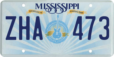 MS license plate ZHA473