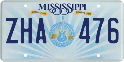 MS license plate ZHA476