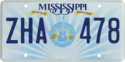 MS license plate ZHA478