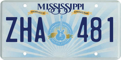 MS license plate ZHA481
