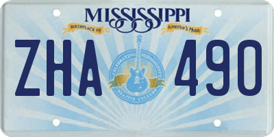 MS license plate ZHA490