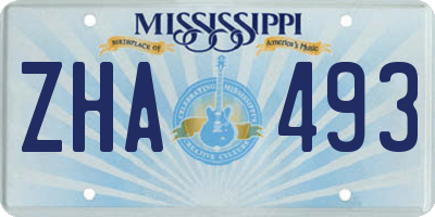 MS license plate ZHA493
