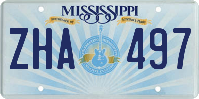 MS license plate ZHA497