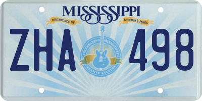 MS license plate ZHA498