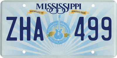 MS license plate ZHA499