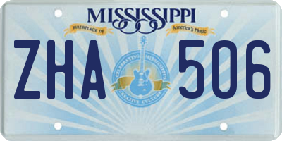 MS license plate ZHA506