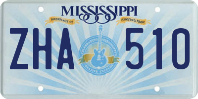 MS license plate ZHA510