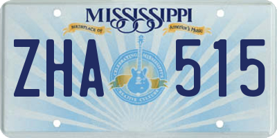 MS license plate ZHA515