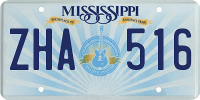 MS license plate ZHA516