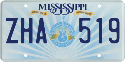 MS license plate ZHA519