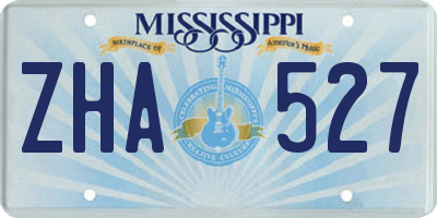 MS license plate ZHA527