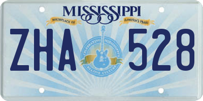 MS license plate ZHA528