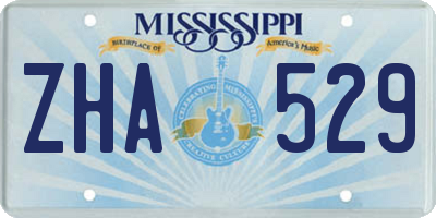 MS license plate ZHA529