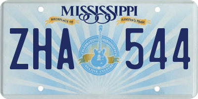 MS license plate ZHA544