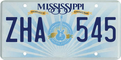MS license plate ZHA545