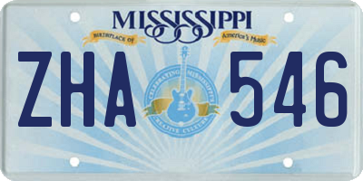 MS license plate ZHA546