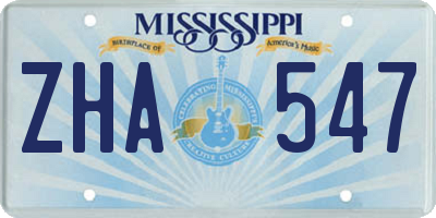 MS license plate ZHA547