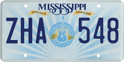 MS license plate ZHA548