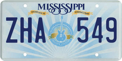 MS license plate ZHA549