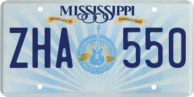 MS license plate ZHA550