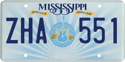 MS license plate ZHA551