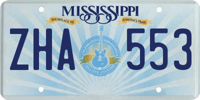 MS license plate ZHA553