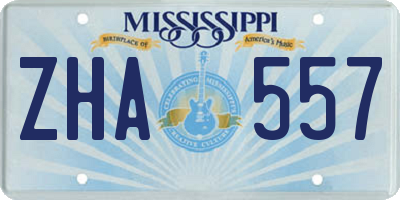 MS license plate ZHA557