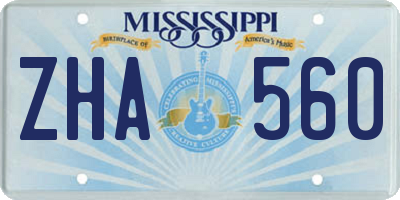 MS license plate ZHA560
