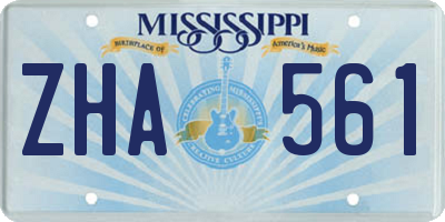 MS license plate ZHA561