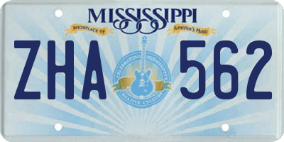 MS license plate ZHA562