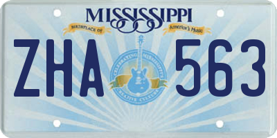 MS license plate ZHA563