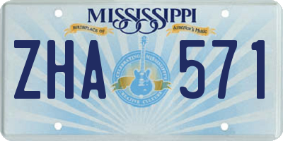 MS license plate ZHA571