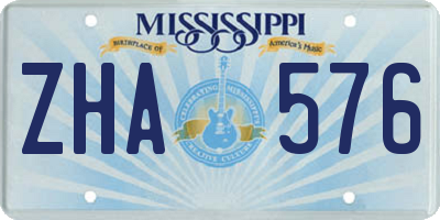 MS license plate ZHA576