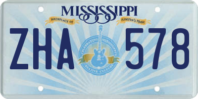 MS license plate ZHA578