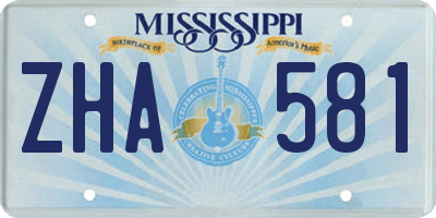MS license plate ZHA581
