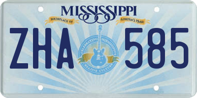 MS license plate ZHA585