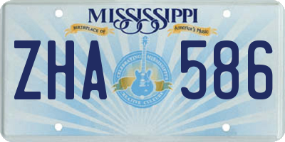 MS license plate ZHA586