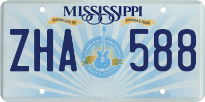 MS license plate ZHA588