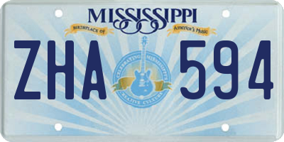 MS license plate ZHA594