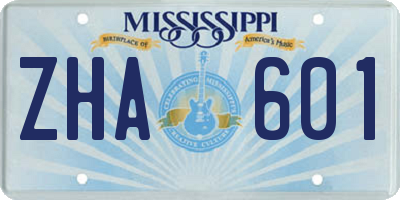 MS license plate ZHA601