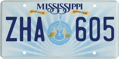 MS license plate ZHA605