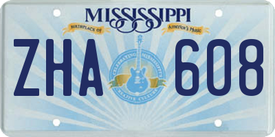 MS license plate ZHA608
