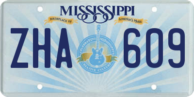 MS license plate ZHA609