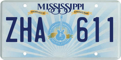 MS license plate ZHA611