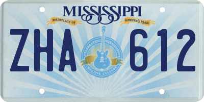MS license plate ZHA612