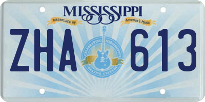 MS license plate ZHA613